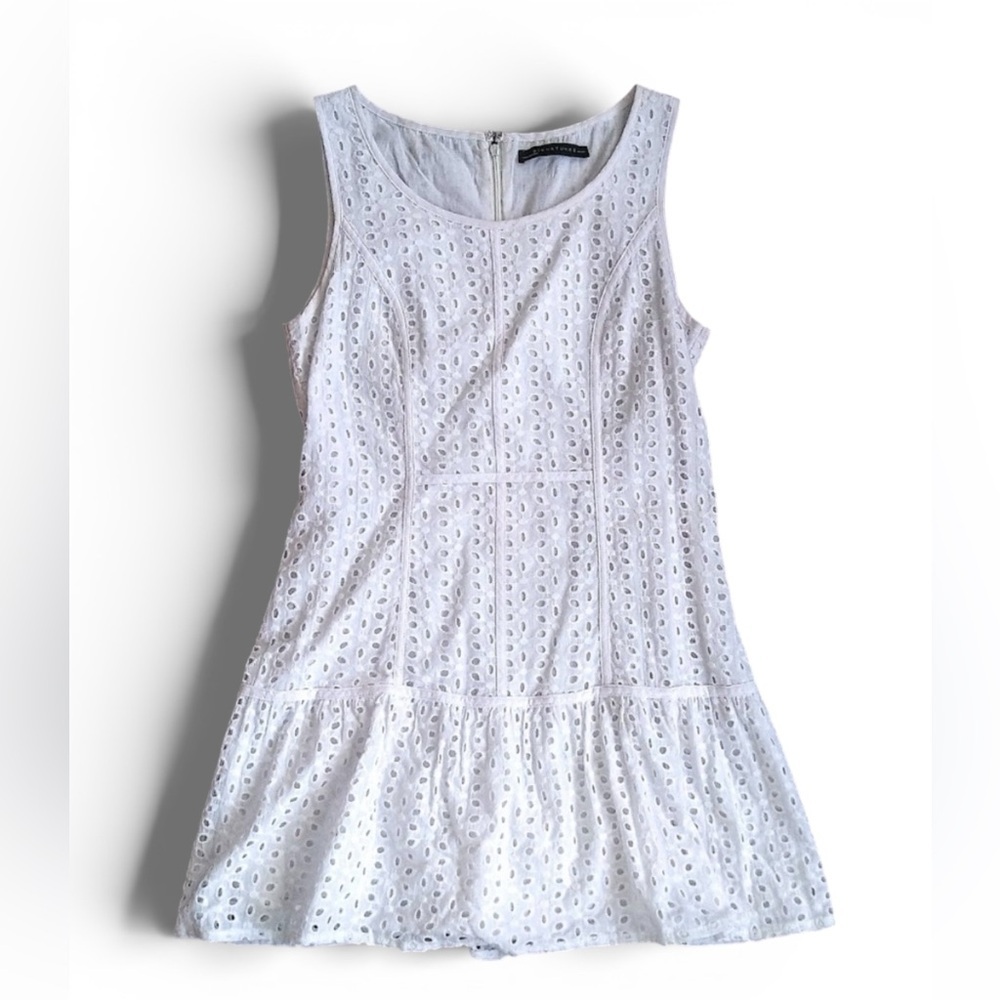 Signature8 White Eyelet Mini Dress Sz M